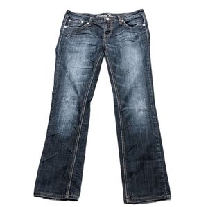 Request Decorated Back Pockets Faded Distressed Jeans 11/30